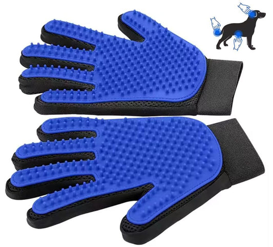 AALPET Pet Grooming Glove-Pet Hair Remover Glove- Perfect pet Cleaning Brush Glove- Perfect Washing Glove Brush of The Dog & pet for Short and Long Fur - 1 Pack (Right-Hand), Blue