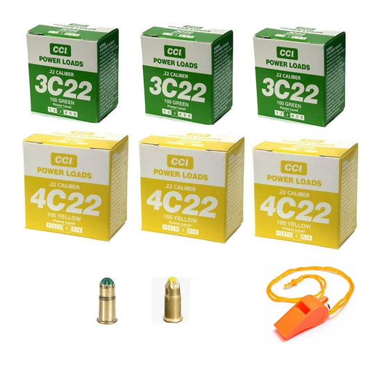 DT Systems .22 Caliber Power Loads 3C22 and 4C22 Blank Power Loads-6 Boxes Bundle- and Whistle