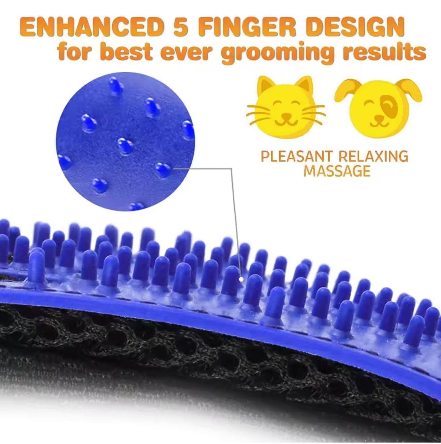 AALPET Pet Grooming Glove-Pet Hair Remover Glove- Perfect pet Cleaning Brush Glove- Perfect Washing Glove Brush of The Dog & pet for Short and Long Fur - 1 Pack (Right-Hand), Blue