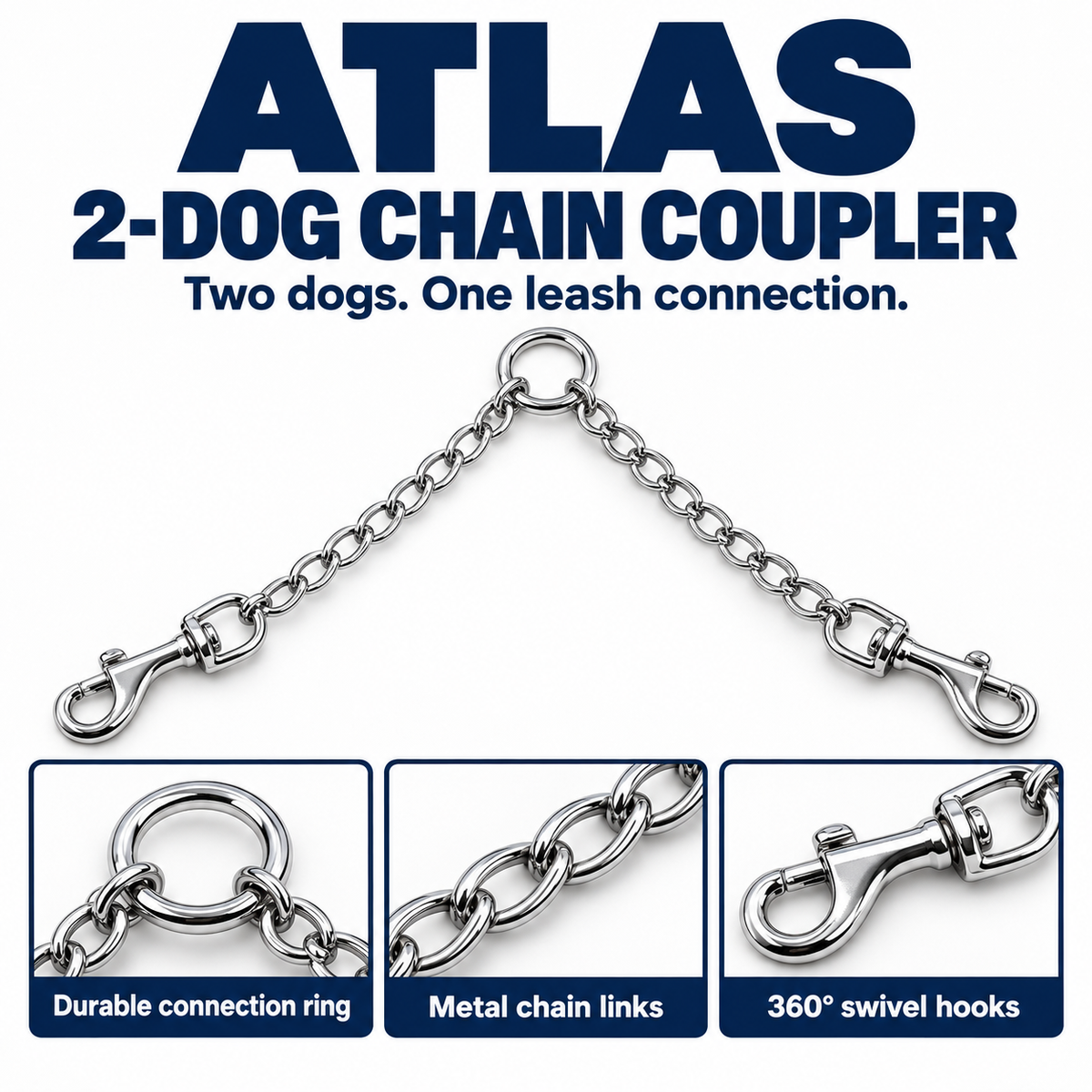 ATLAS 144C-20 Lightweight 2-Dog Chain Coupler – Small