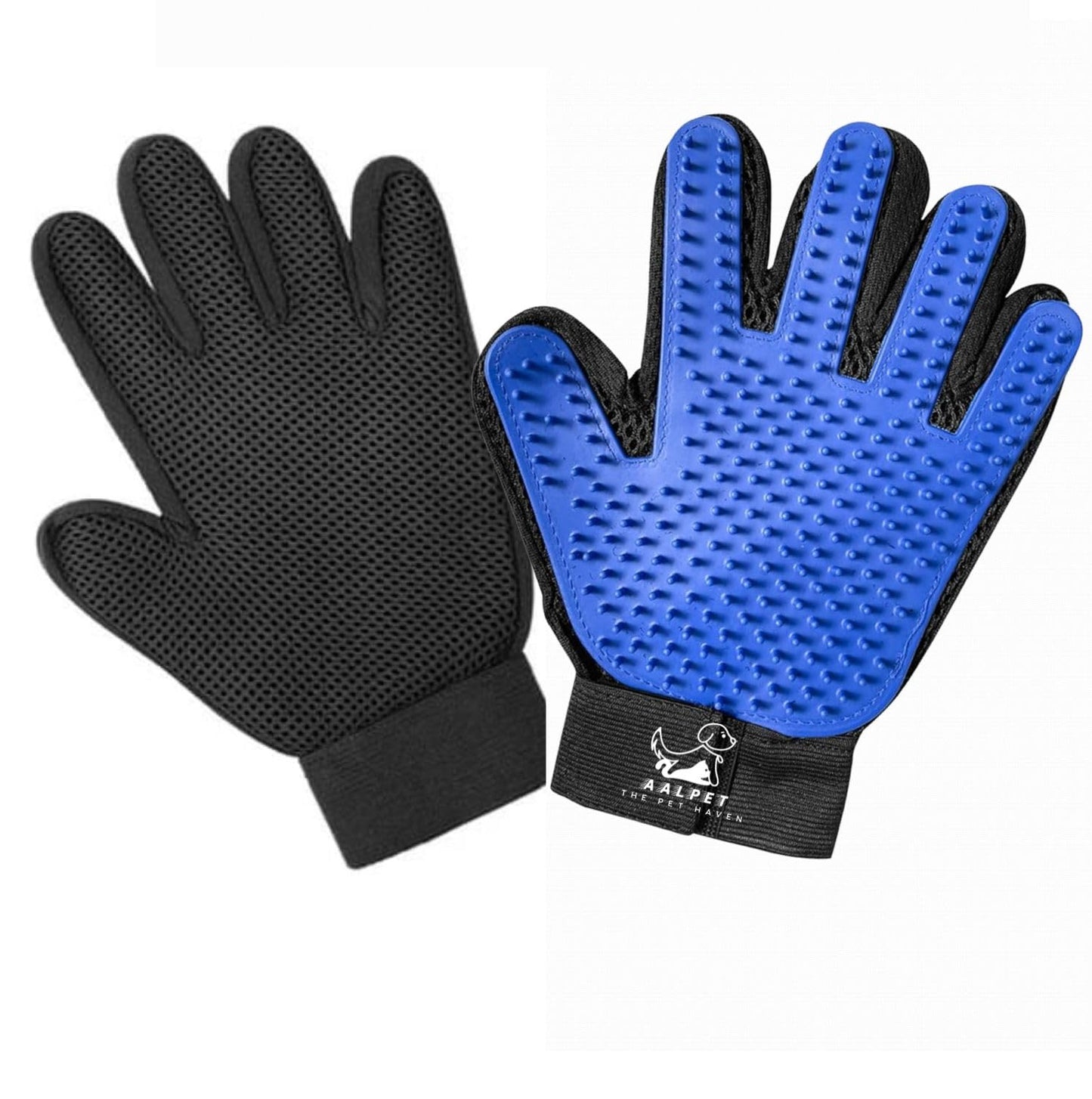 AALPET Pet Grooming Glove-Pet Hair Remover Glove- Perfect pet Cleaning Brush Glove- Perfect Washing Glove Brush of The Dog & pet for Short and Long Fur - 1 Pack (Right-Hand), Blue