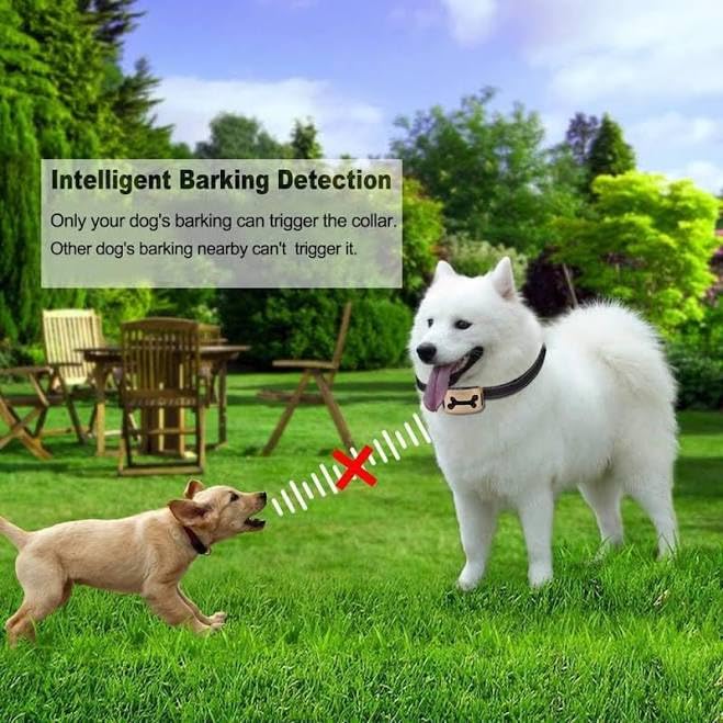 Dog Bark Collar - No Shock Vibration and Sound Stop Barking Collar for Dogs - 7 Level Sensitivities Anti Bark Collar - Humane Dog Barking Control, Ultrasonic Sound