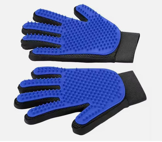 AALPET Pet Grooming Glove-Pet Hair Remover Glove- Perfect pet Cleaning Brush Glove- Perfect Washing Glove Brush of The Dog & pet for Short and Long Fur - 1 Pack (Right-Hand), Blue