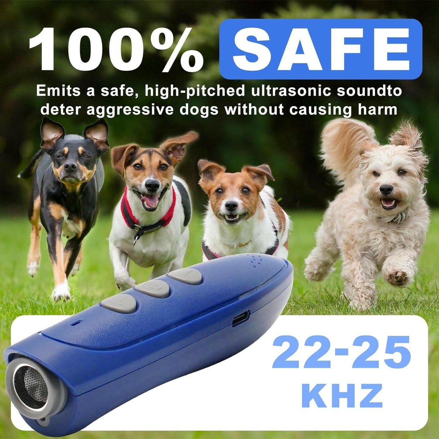 Anti Barking Device for Dogs, Rechargeable Dog Barking Silencer 16.4ft