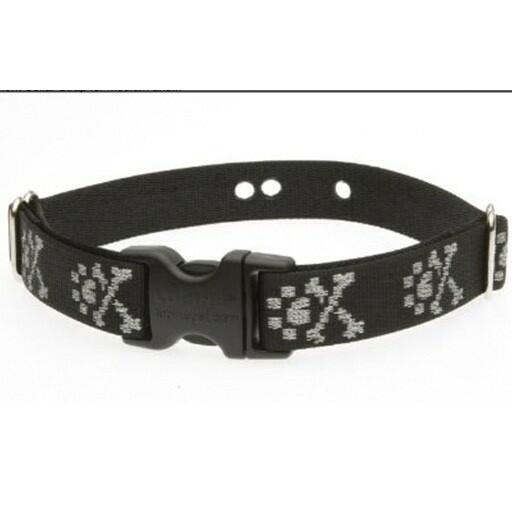 Lupine Pet Adjustable 1" Black/Silver, Bling Bonz Containment Collar- 19-31"