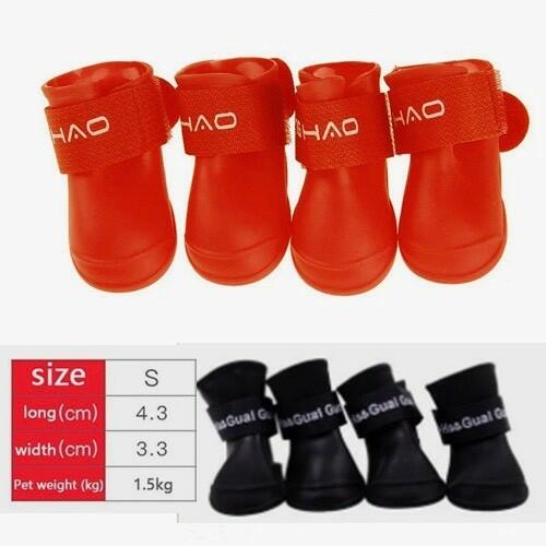 Pet Waterproof Rain Shoes Anti-Slip Rubber Boot For Dog Cat Rain Shoes