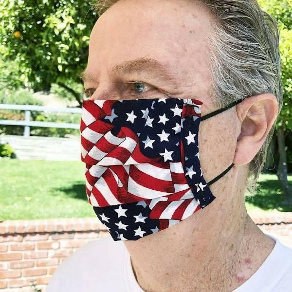 Psalm 46:1 USA Support Face Covering- Small Flag Design with Elastic Ear Strap-2