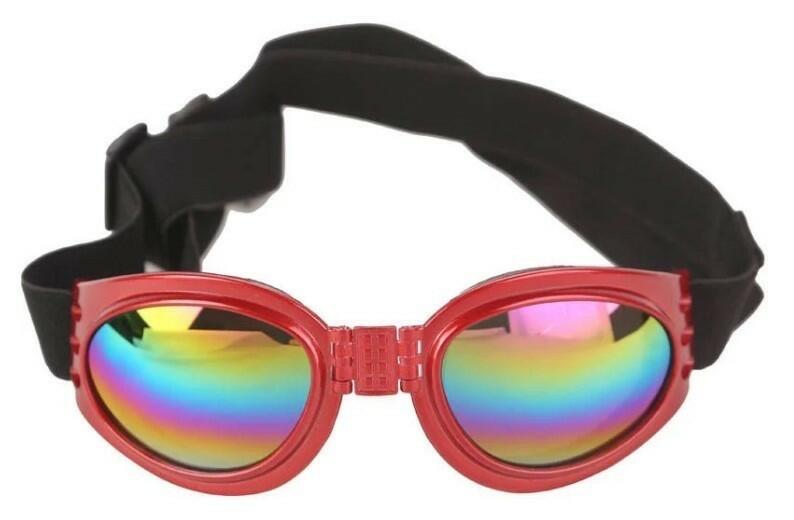 Pet Dog Sunglasses UV Protection Goggles – Adjustable Eye Wear for Dogs, Red