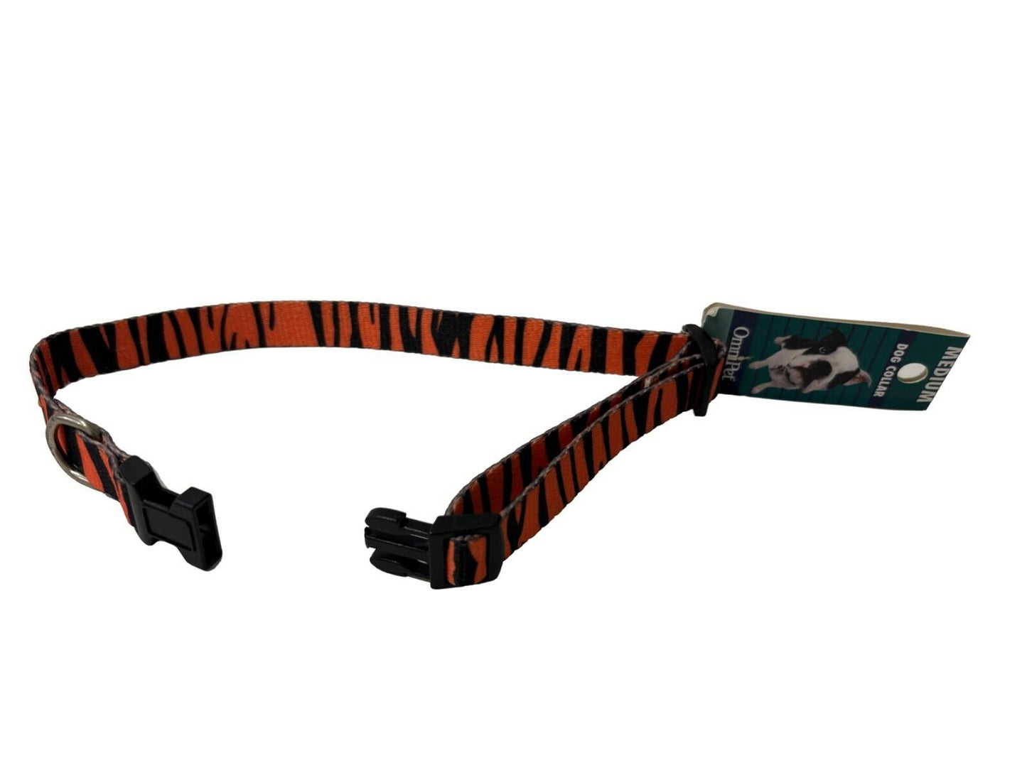 OmniPet 5/8" Tiger Print Dog Collar – Adjustable 14" to 20" – Kwik Klip Buckle