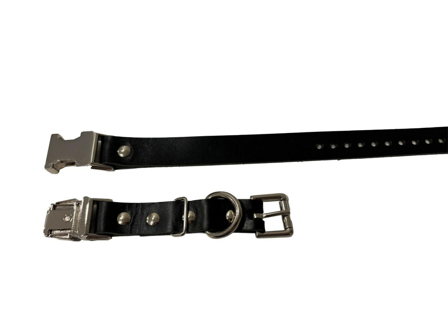 Foxy Pet Co E-Collar Replacement Strap – 1" x 28" – Trim-to-Fit Leather, Black