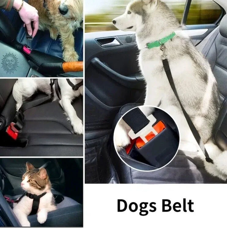 Pet Dog Seat Belt Adjustable Travel Car Safety Harnesses Lead Restraint FOXYPET