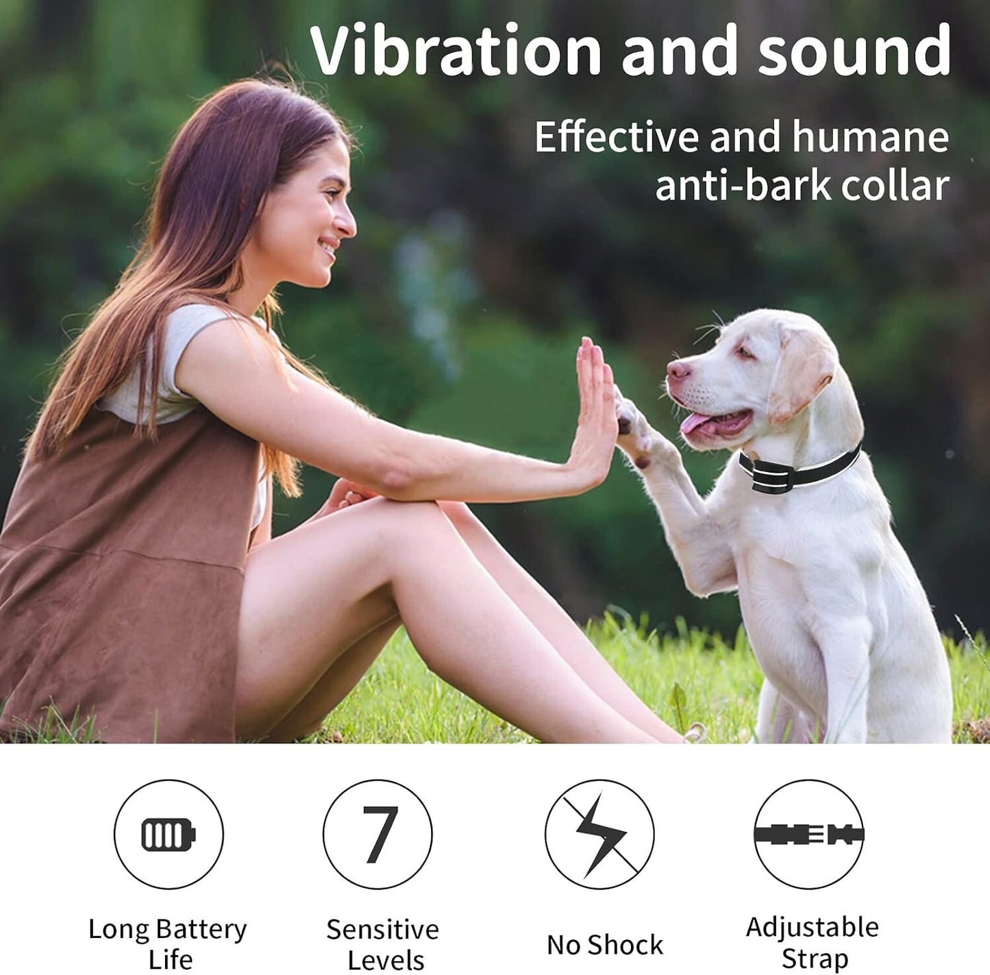 MASBRILL Small Dog Bark Collar - Humane Stop Barking Collar with Vibration Beep