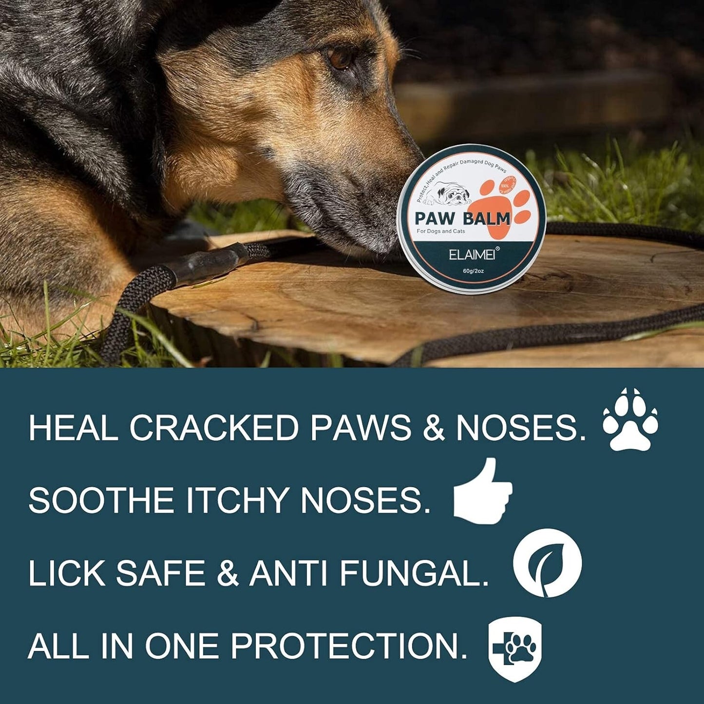 Natural Paw Balm - Paw Pad Protection ,Repair for Dogs & Cats- Vet Approved 2 oz