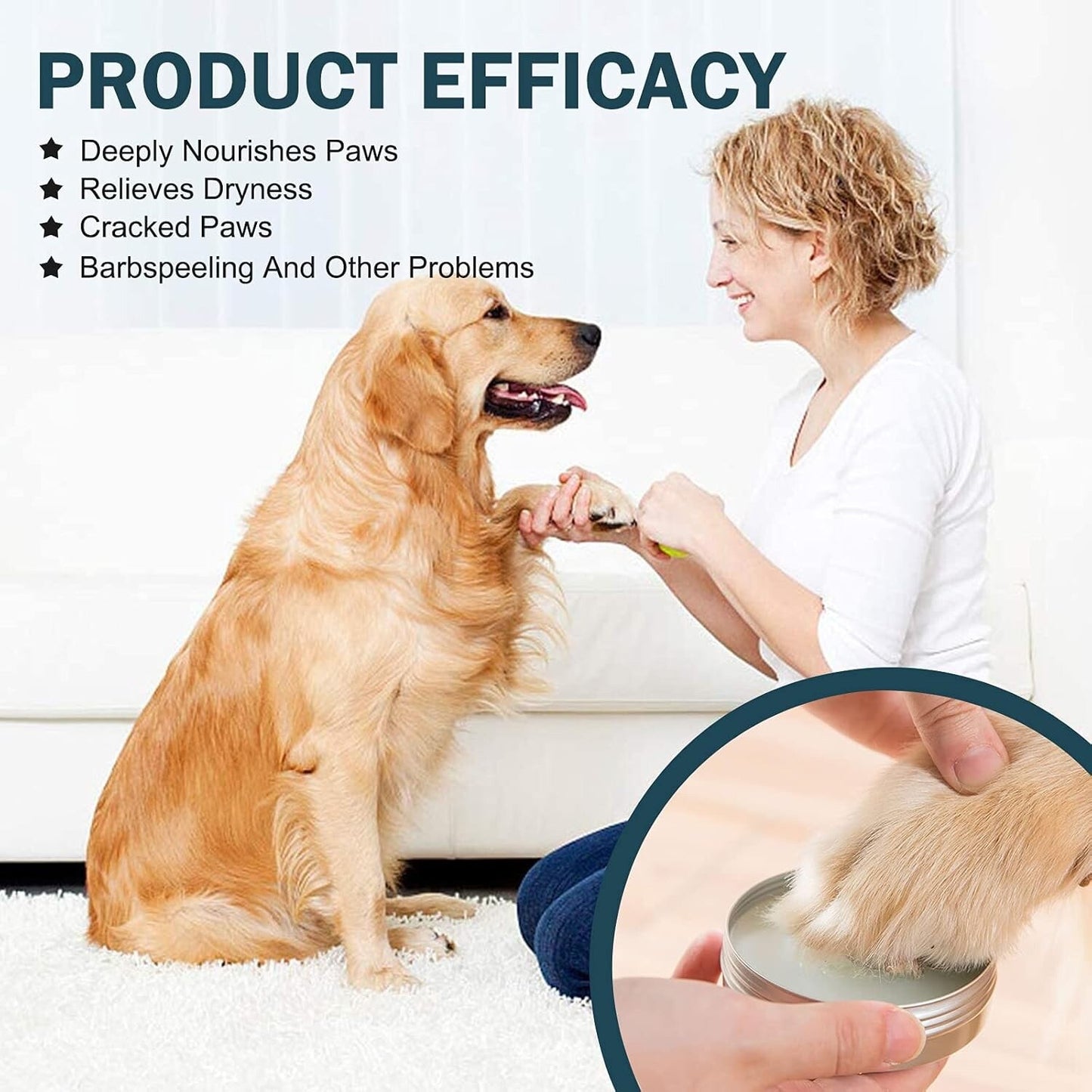 Natural Paw Balm - Paw Pad Protection ,Repair for Dogs & Cats- Vet Approved 2 oz