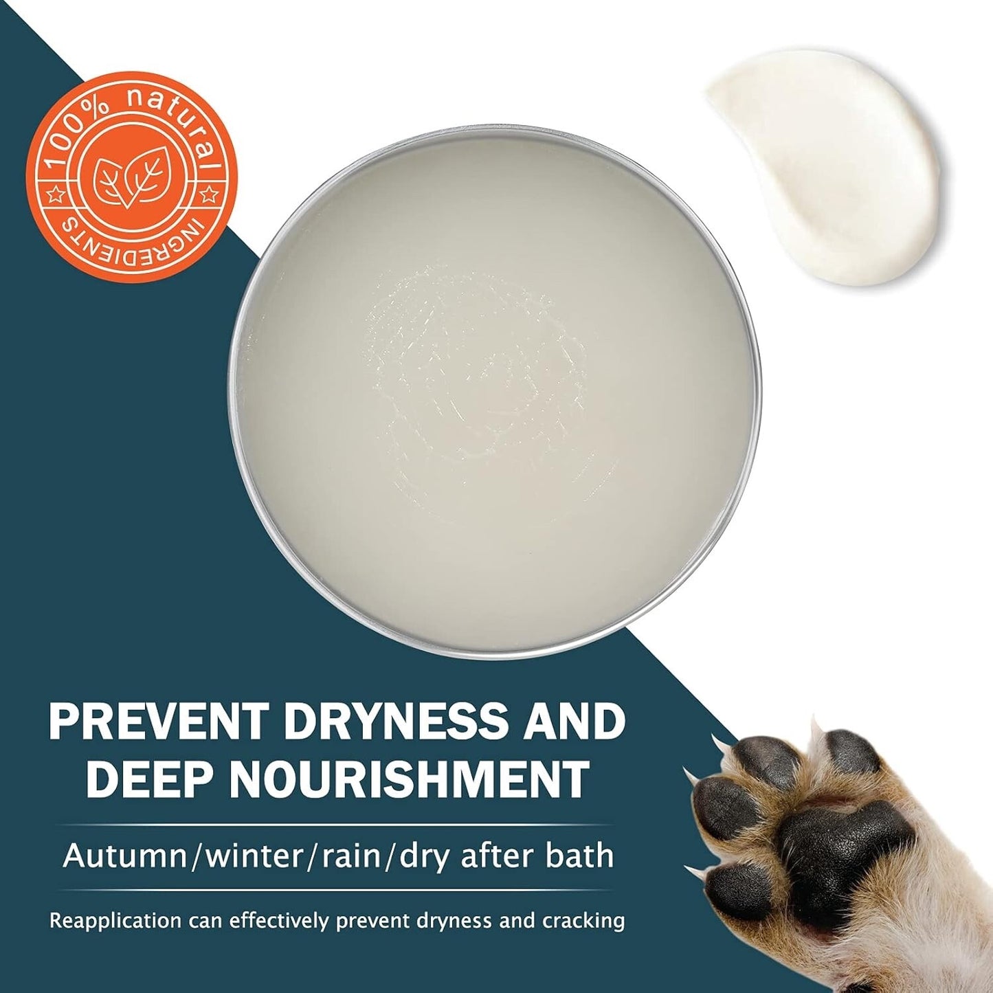 Natural Paw Balm - Paw Pad Protection ,Repair for Dogs & Cats- Vet Approved 2 oz