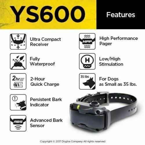 Dogtra YS600 High Powered No Bark Collar Medium to Large Breed Dogs