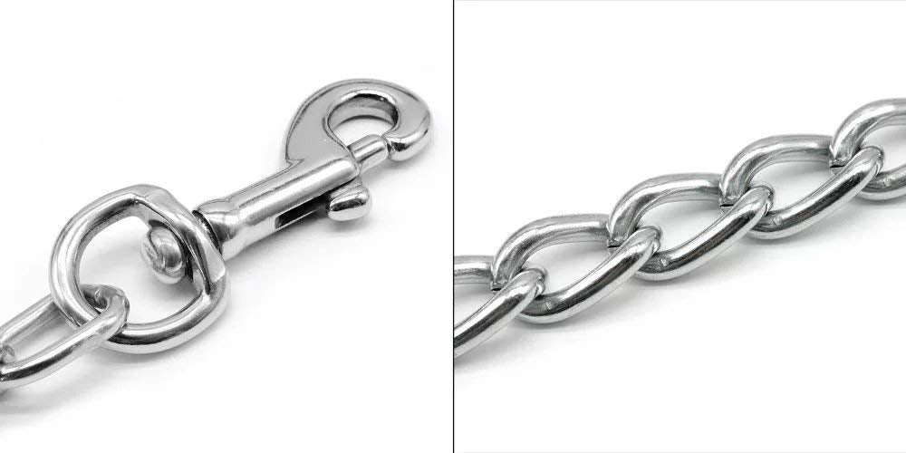 OmniPet 3/4" x 4' Zeta Chain Lead/2.5mm Link with 3/4" Biothane Handle Strap- Choose 3 Colors