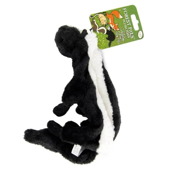 Leather Brothers 16" Stuffing Free Forest Pals Plush Dog Toy 3 Types by Omni Pet with Dental Kotton Rope Dog Toy (Skunk Pepe)