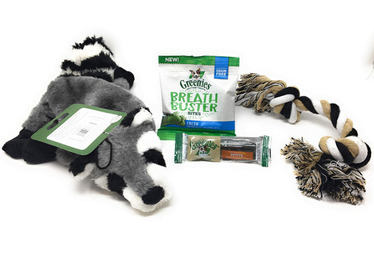 Foxy Pet Co Holiday Bundle of Dog Toys and Treats to Freshen Breath and Strengthen Gum and Well Being