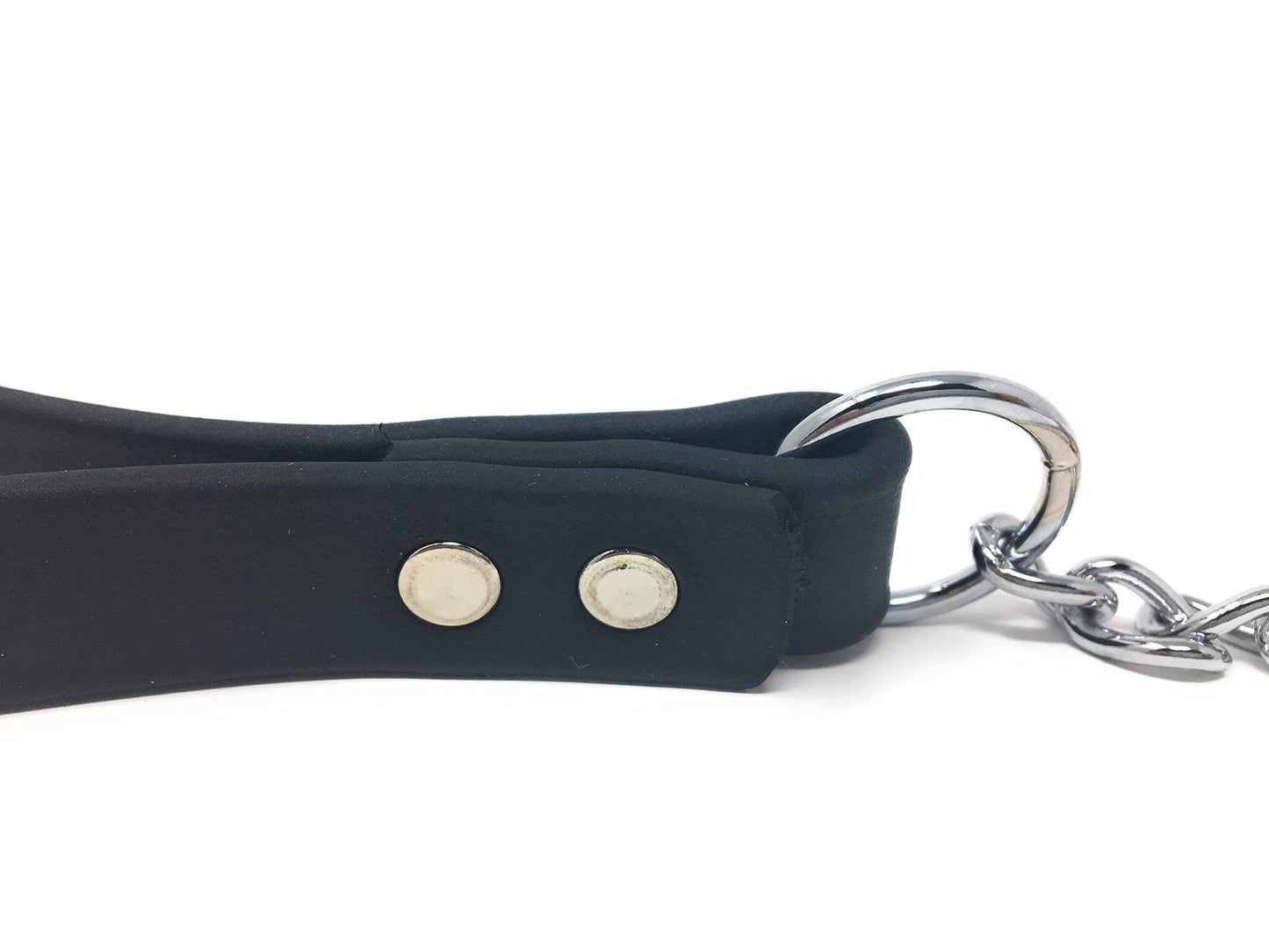 Foxy Pet Co OmniPet 3/4" x 4 ' Zeta Chain Lead/2.5mm Link with 3/4 Biothane Handle Strap- Black