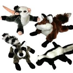 Leather Brothers 16" Stuffing Free Forest Pals Plush Dog Toy 3 Types by Omni Pet with Dental Kotton Rope Dog Toy
