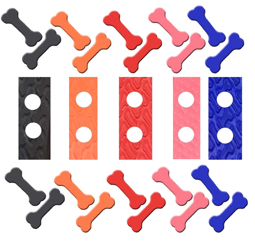 Foxy Pet Co 3/4" 2 Hole 1.25" Biothane Universal Supple Bone Embossed Dog Strap