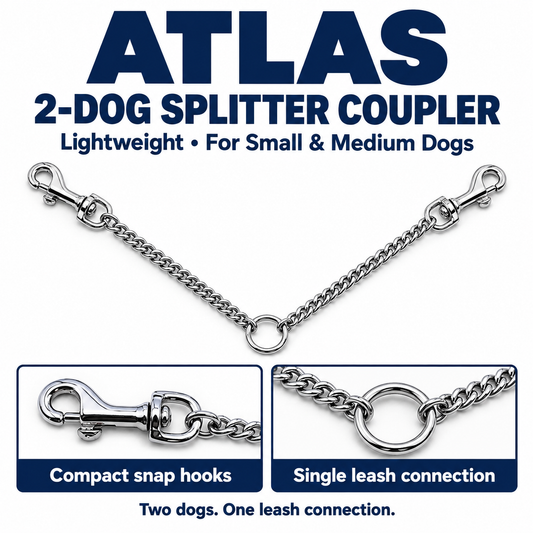 ATLAS 2 Dog Lightweight Splitter Coupler for Small & Medium Dogs