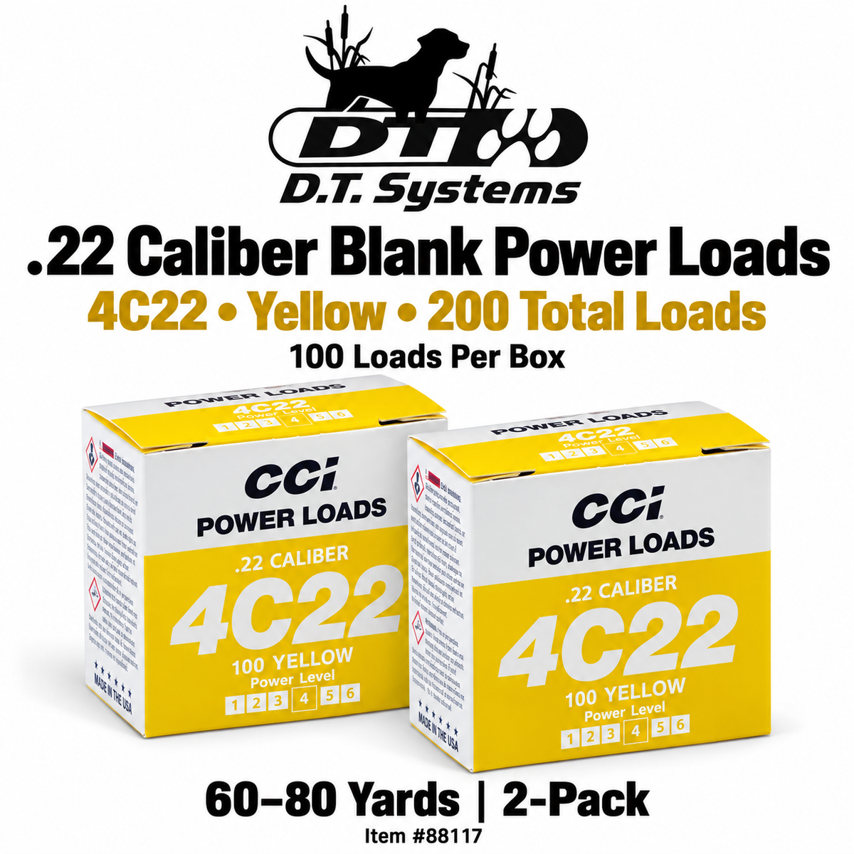 Dt Systems 88117 Medium Powerloads -Yellow [70-100 Yards]- 2 Boxes