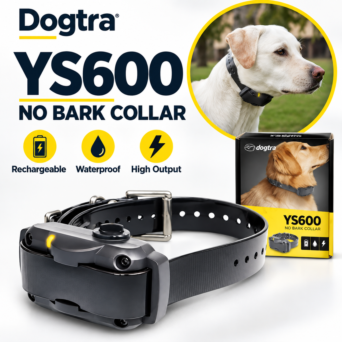 Dogtra YS600 Rechargeable Adjustable No Bark Collar