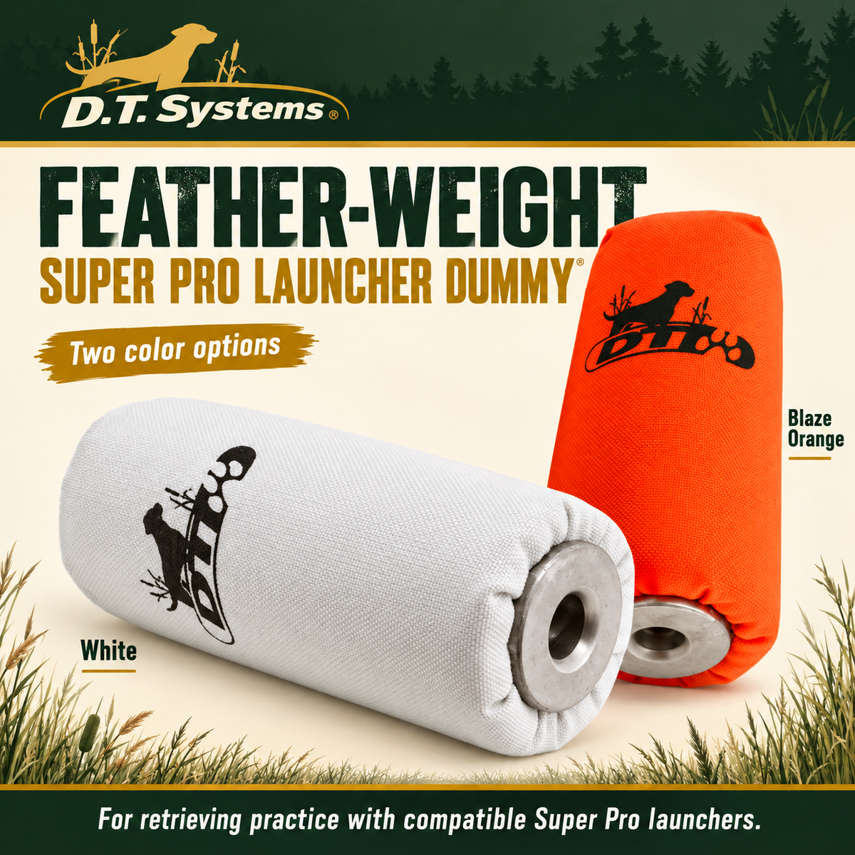 DT Systems Feather-Weight Super Pro Launcher Dummy Blaze Orange, White