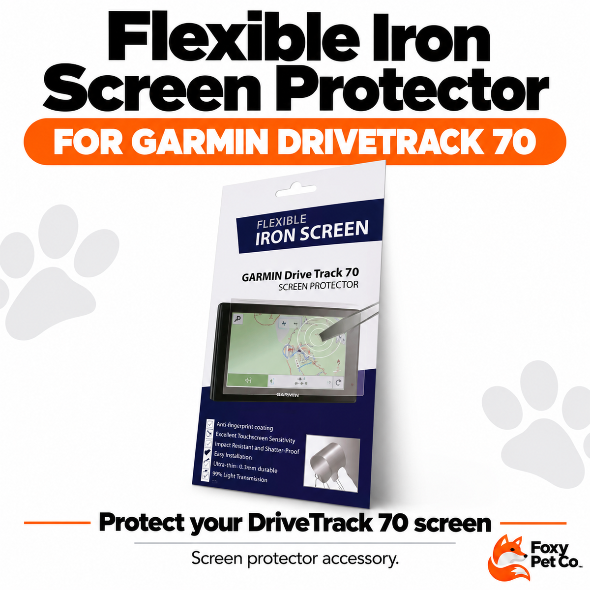 Garmin Drive Track 70 Flexible Iron Screen Protector-Clear