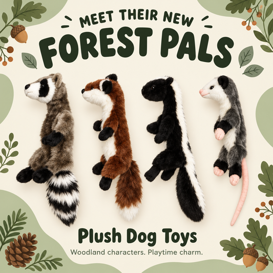Leather Brothers 16" Stuffing Free Forest Pals Plush Dog Toy 4 Types by Omni Pet