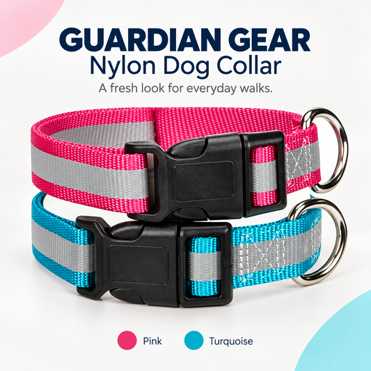 Guardian Gear Nylon Dog Leash, 4-Feet x 5/8-Inch Lead, Reflective Teal