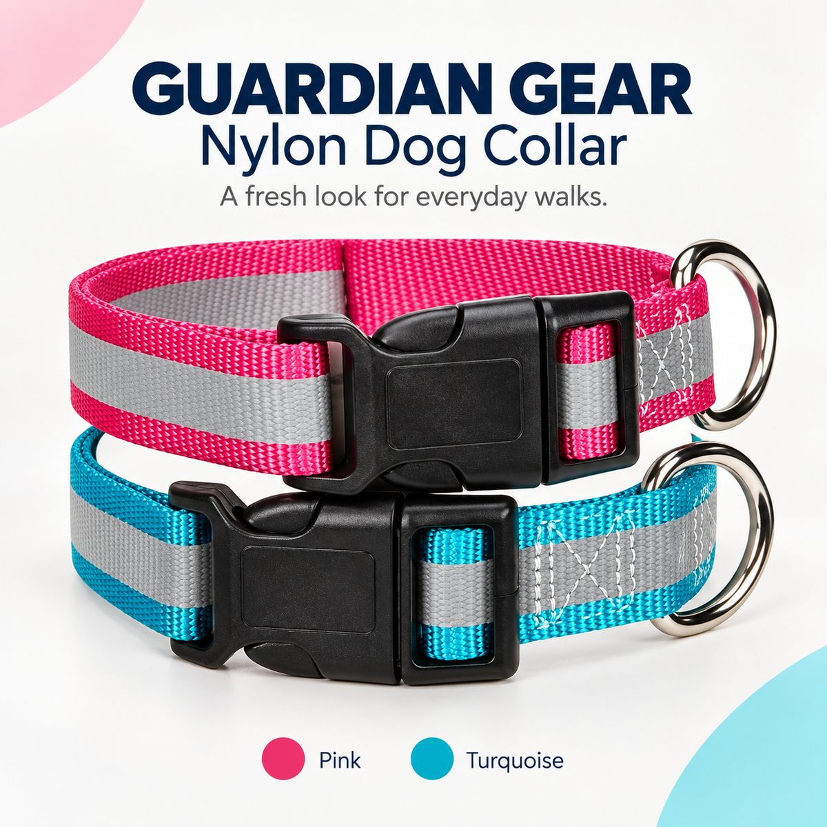Guardian Gear Nylon Dog Collar 5/8" Wide Adjustable 10"- 16"