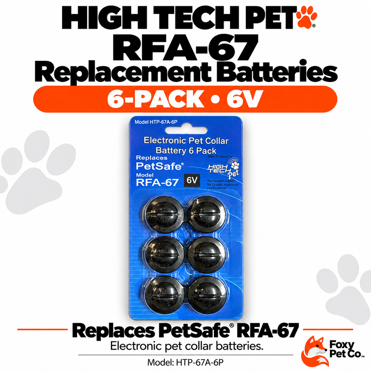 High Tech Pet Products RFA-67 Petsafe® Alternative replacement battery (6-pack)