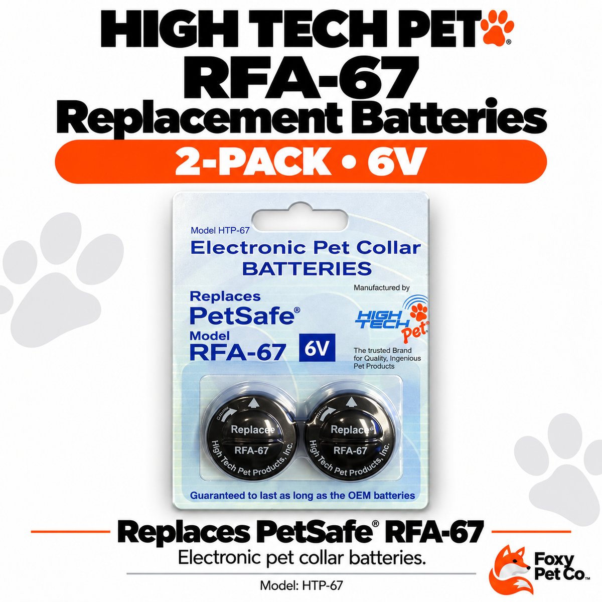 High Tech Pet Products RFA-67 Replacement Batteries – 2-Pack