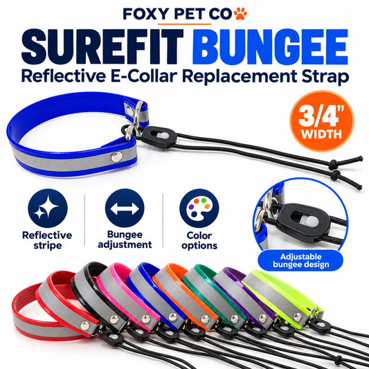 Foxy Pet Co – 3/4" Reflexive Surefit Bungee E-Collar Replacement Strap