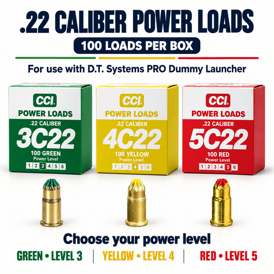 DT Systems 100 Power Loads  .22 Caliber  for use with PRO Dummy Launcher