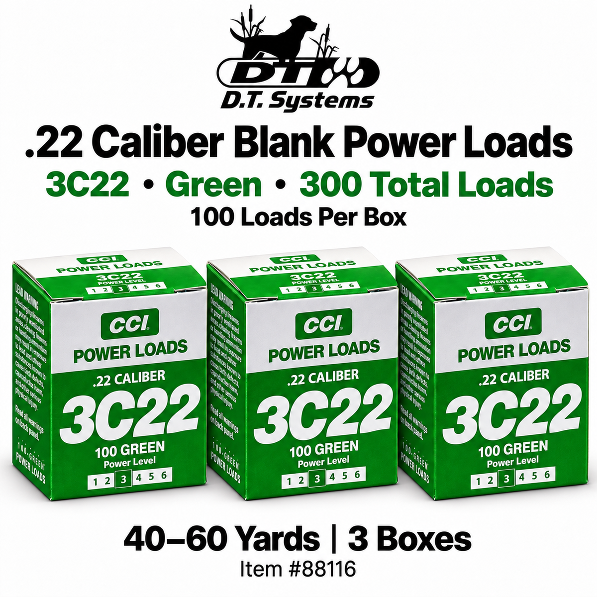 DT Systems Green Powerloads 100 Power Loads LOW Power-3