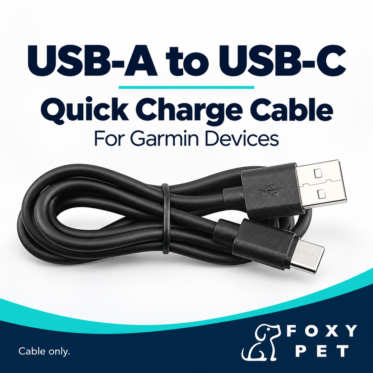 A To C Quick Charge USB Cord/Cable for Garmin Devices