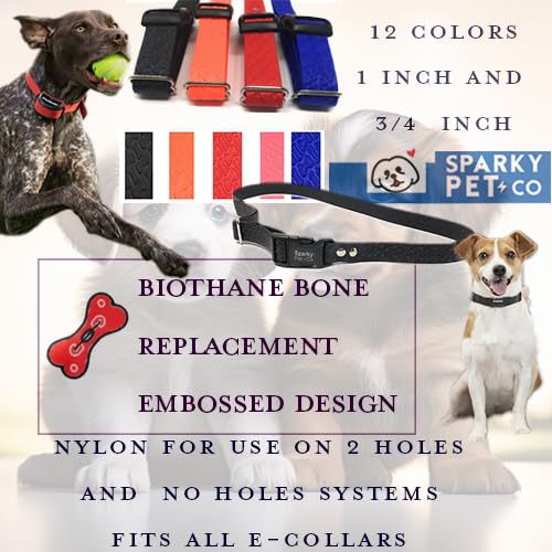 Replacement Biothane Strap Waterproof 3/4" Solid - Biothane Embossed Dog Straps Waterproof Strap for Dog Receivers by Foxy Pet Co