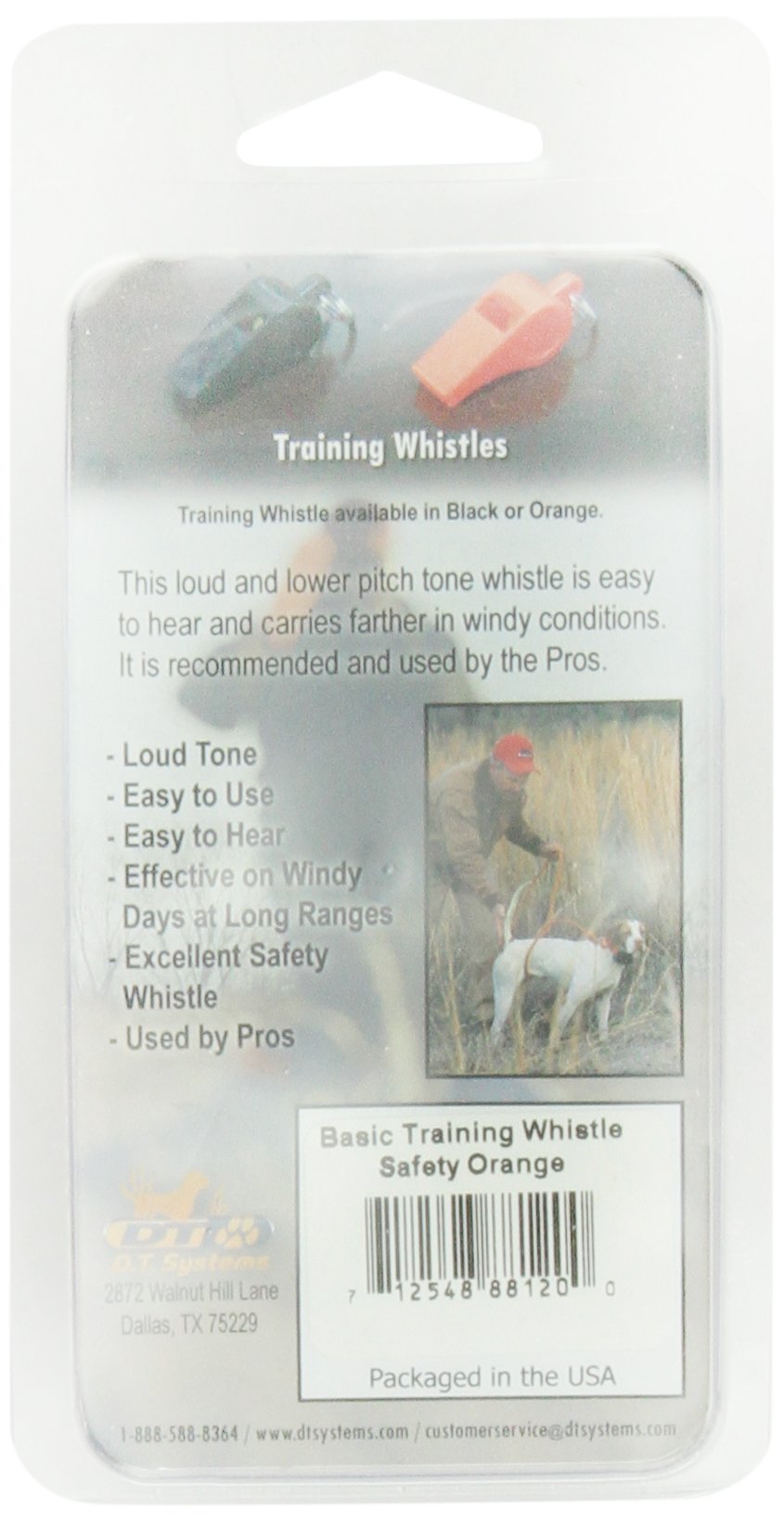 D.T. Systems Basic Training Whistle for Pets, Orange