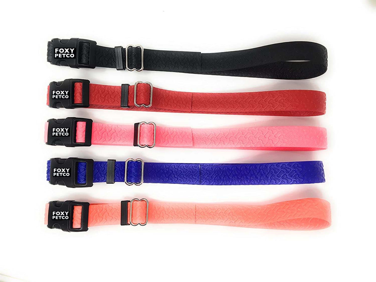 3/4" Foxy   Biothane Bark in-Underground Systems No Hole Strap-5 Colors