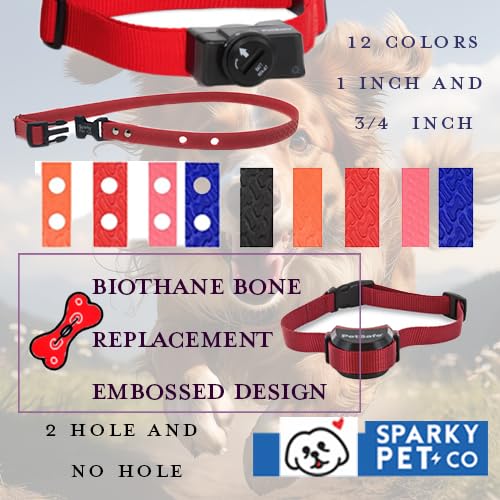 Replacement Biothane Strap Waterproof 3/4" Solid - Biothane Embossed Dog Straps Waterproof Strap for Dog Receivers by Foxy Pet Co