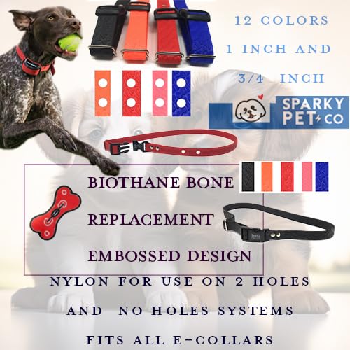 Replacement Biothane Strap Waterproof 3/4" Solid - Biothane Embossed Dog Straps Waterproof Strap for Dog Receivers by Foxy Pet Co