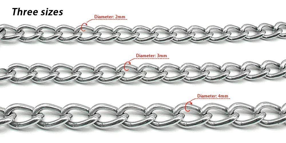 OmniPet 3/4" x 4' Zeta Chain Lead/2.5mm Link with 3/4" Biothane Handle Strap- Choose 3 Colors