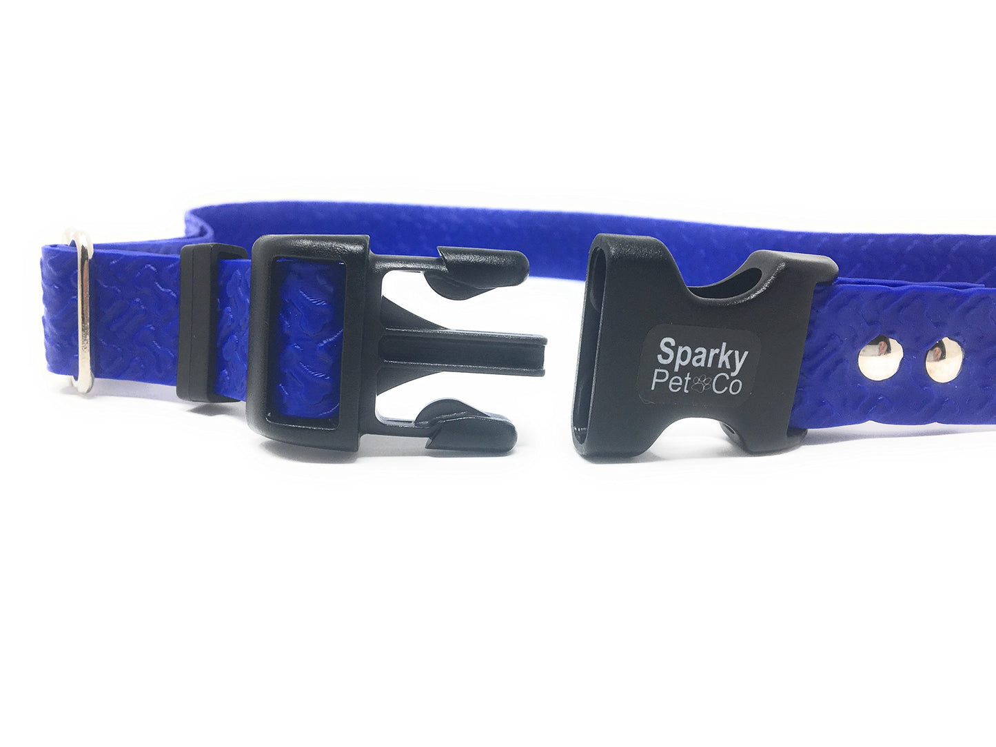 Foxy Pet Co 3/4" 2 Hole 1.25" Biothane Universal Supple Bone Embossed Dog Strap
