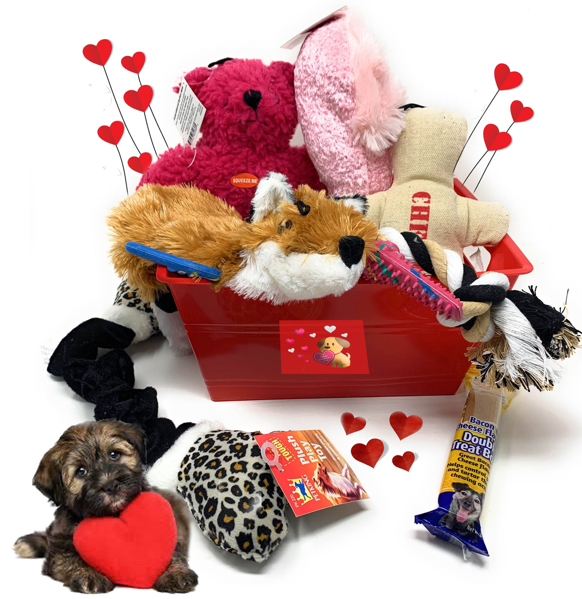 Foxy Pet Co Oodles of Toys & Treats for Fido Holiday Basket