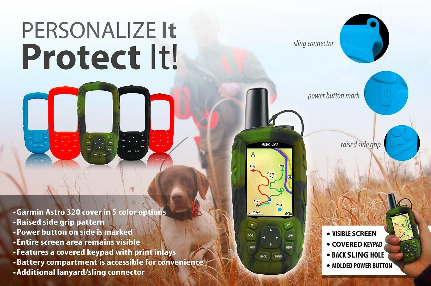 Garmin Astro 900 430 320 Protective Cover Heavy Duty Flexible Silicone Case GVDS