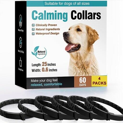 Calming 4 Pack Pheromones Anti Stress Anxiety Dog Collars-25 inch Waterproof